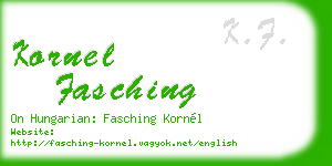 kornel fasching business card