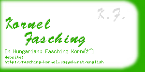 kornel fasching business card